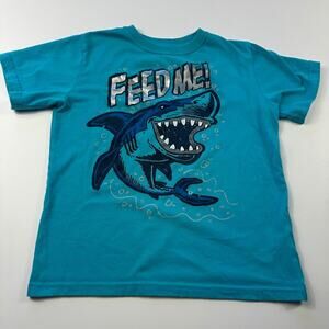 365 Kids Garanimals Boys Shark T-Shirt Short Sleeve Blue Size 6